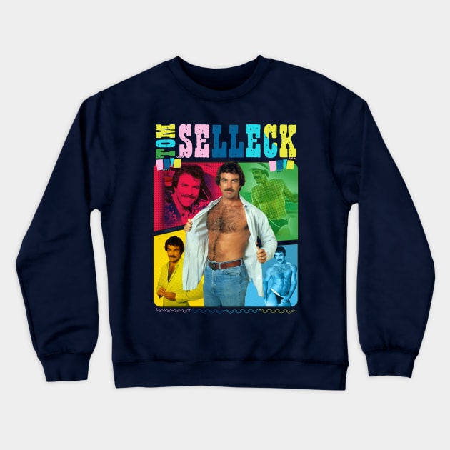 tom selleck super dad Crewneck Sweatshirt by Angelmuvon